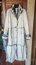Cappotto Lungo Scamosciato Interno in pelliccia