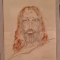 disegno a matita di Cristo