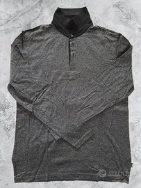 Polo Hugo Boss maniche lunghe grigio scuro L