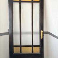 Porta vintage primi ‘900 con vetri ambra