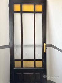 Porta vintage primi ‘900 con vetri ambra