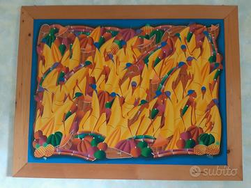 quadro etnico olio 100x75 cm