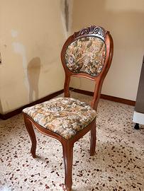 SET DI 6 SEDIE CLASSICHE IN LEGNO RIVESTITE