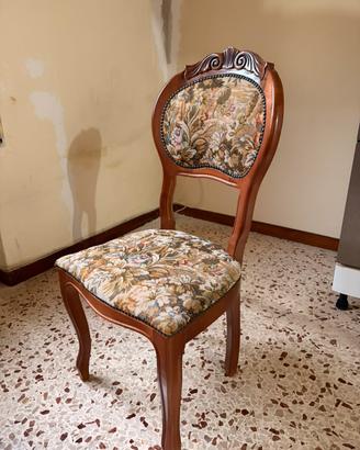 SET DI 6 SEDIE CLASSICHE IN LEGNO RIVESTITE