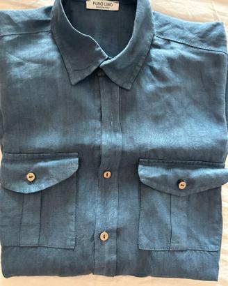 camicia lino colore carta zucchero taglia m