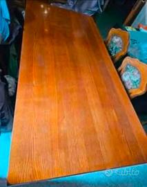 tavolo e cristalliera in rovere