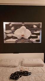 Quadro orchidea cornice argento