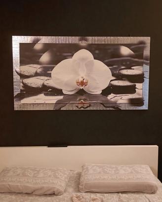Quadro orchidea cornice argento