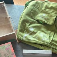 Borsone e scatola di legno yves rocher