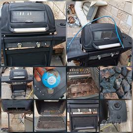 BARBECUE A GAS PIETRA LAVICA + FORNELLO + TUBO GAS