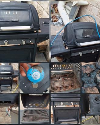 BARBECUE A GAS PIETRA LAVICA + FORNELLO + TUBO GAS