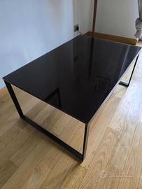 Tavolino nero cristallo e ferro