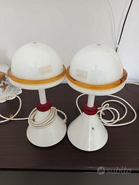 Coppia di lampade fabbian vetro murano bianco