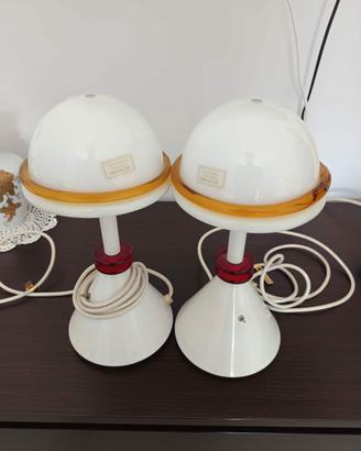 Coppia di lampade fabbian vetro murano bianco