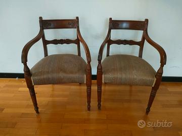 Lotto 2 sedie Giorgio III in legno