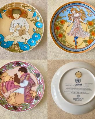 Set n. 3 Piatti Villeroy & Boch Unicef Prima Serie