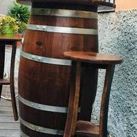 10 tavoli alti 115 cm da botte in legno massello
