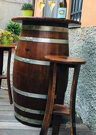 10 tavoli alti 115 cm da botte in legno massello