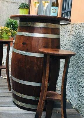 10 tavoli alti 115 cm da botte in legno massello