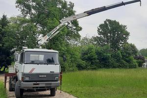 Iveco 145.17 con ribaltabile,  gru e radiocomando