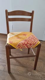 4 Sedie impagliate con copricuscini