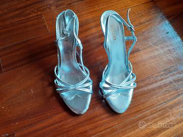 SANDALI PELLE ARGENTO