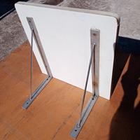 Mensola bilaminato con supporti inox