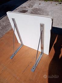 Mensola bilaminato con supporti inox