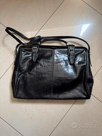 Borsa da lavoro in pelle stampa coccodrillo