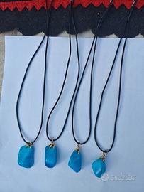 4 Collane pietra howlite turchese