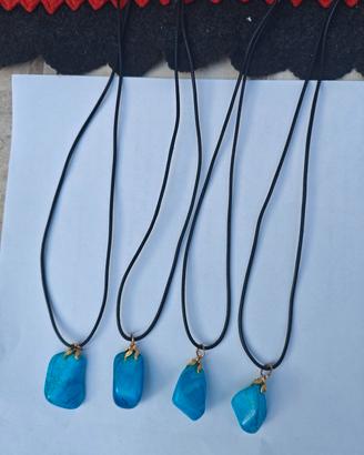 4 Collane pietra howlite turchese