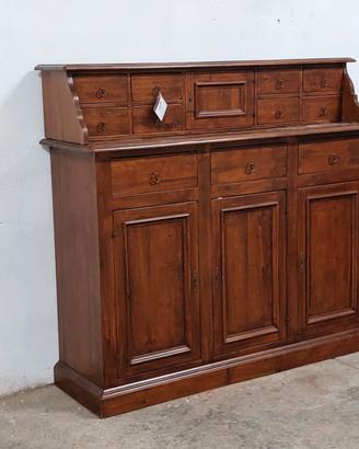 Credenza in pioppo con alzata e cassetti