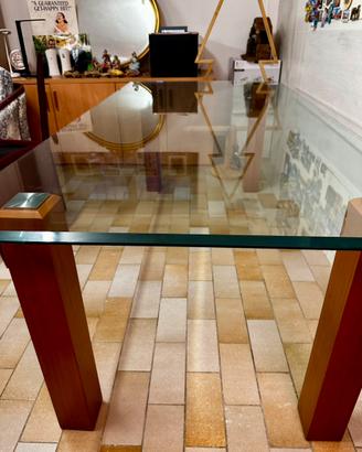 Tavolo in vetro Cattelan Italia + 6 sedie in pelle