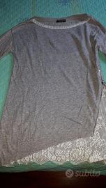 Magliontino grigio con inserti in pizzo L