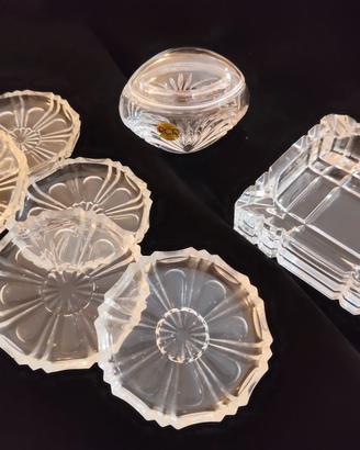 Lotto oggetti in vetro cristallo da collezione 7 p