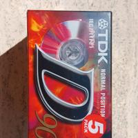 Cinque Musicassette TDK D 90 minuti Normal/Type 1