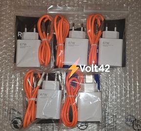 5 Caricatori Rapidi 67W + 5 Cavi USB-C