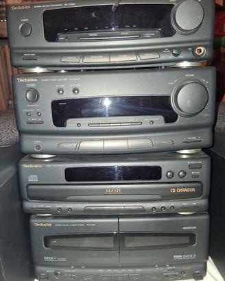 impianto hifi stereo Tecnics cd cassette radio 