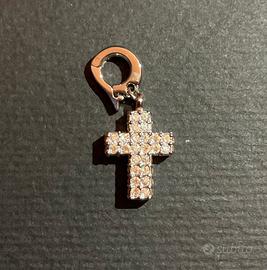 Charm, ciondolo, croce, Swarovski