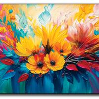 Quadro fiori multicolore 