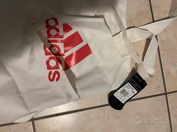 Borsa shopper Adidas bianca con logo rosso