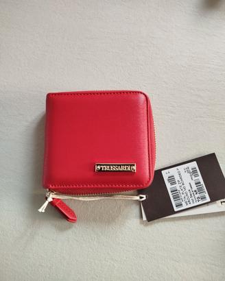 PORTAFOGLIO OROGINALE TRUSSARDI IN PELLE ROSSA