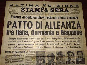 GIORNALE OR. 1940: FIRMA PATTO ROMA-BERLINO-TOKYO