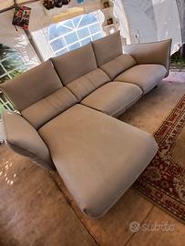 divano  3 posti  penisola  in pelle 