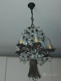 Lampadario vintage 5 luci con applique coordinata
