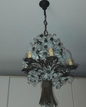 Lampadario vintage 5 luci con applique coordinata