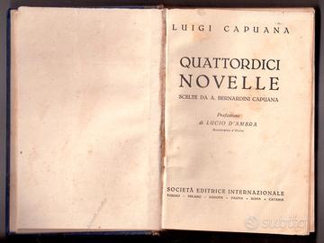 Capuana Quattordici novelle 1938 illustrato raro