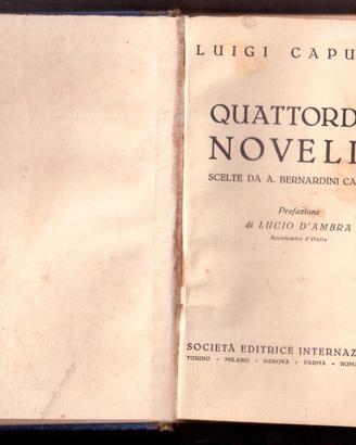 Capuana Quattordici novelle 1938 illustrato raro
