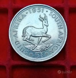 Sud Africa 5 Scellini 1951 Argento Grammi 28,30.

