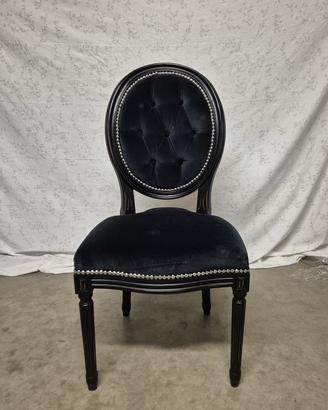 4 Sedie Dialma Brown in legno e velluto